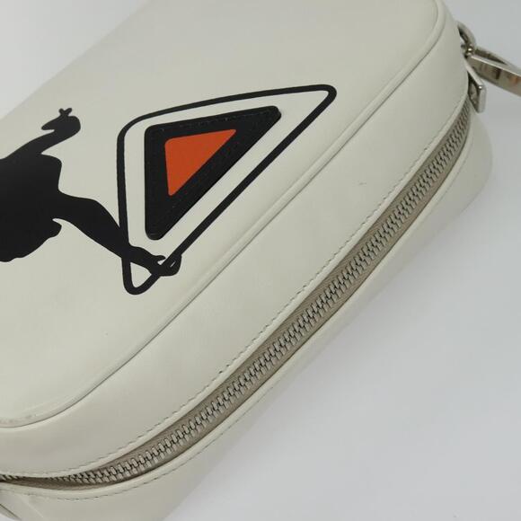 PRADA Shoulder Bag Leather White Silver - Picture 6 of 13